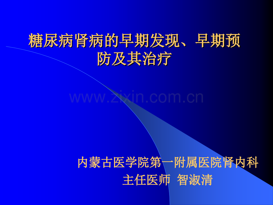 糖尿病肾病的早期发现、早期预防及其.ppt_第1页