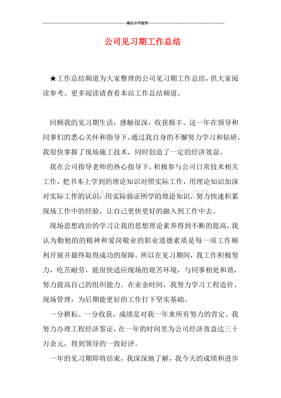 公司见习期工作总结.doc_第1页