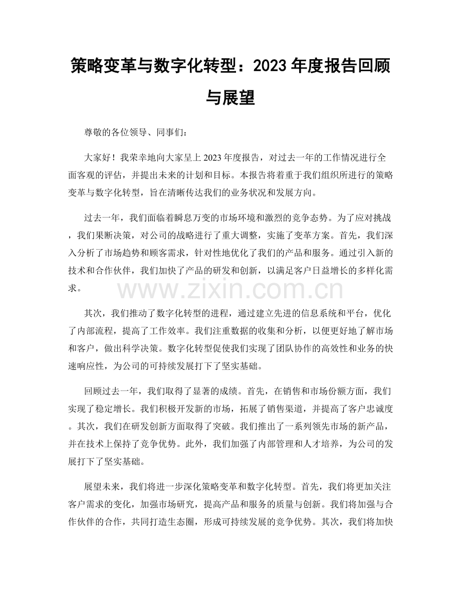 策略变革与数字化转型：2023年度报告回顾与展望.docx_第1页