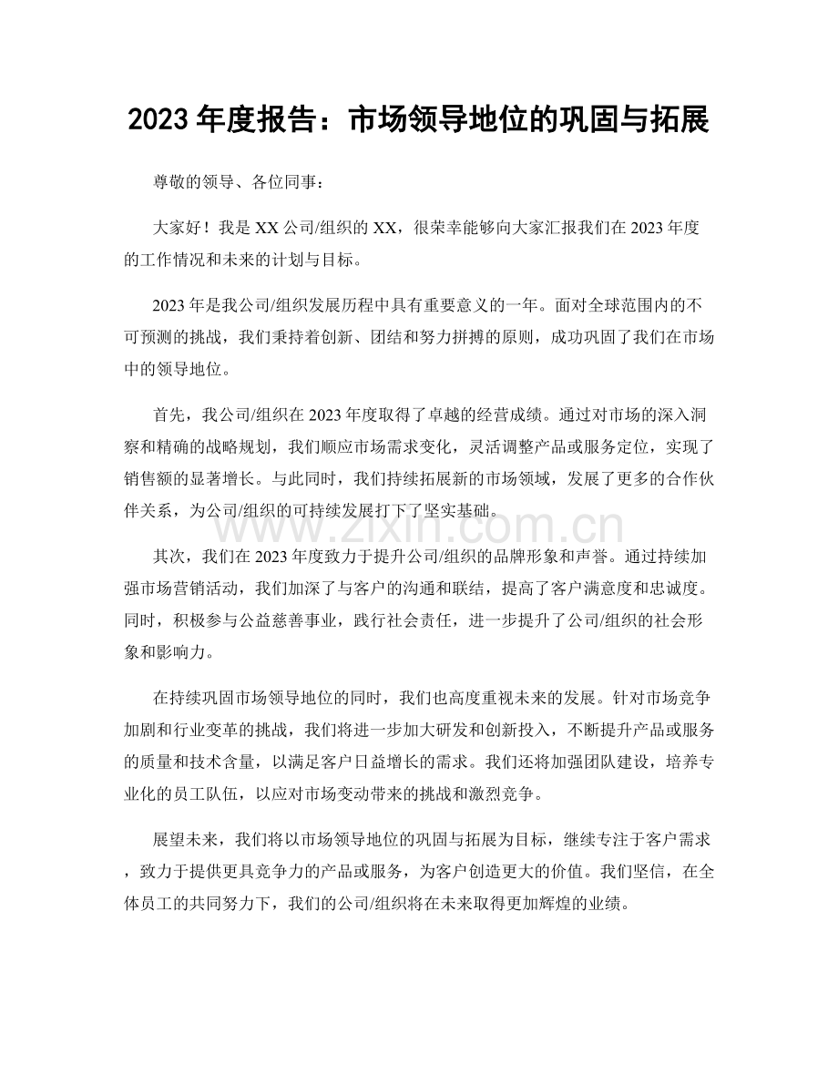 2023年度报告：市场领导地位的巩固与拓展.docx_第1页