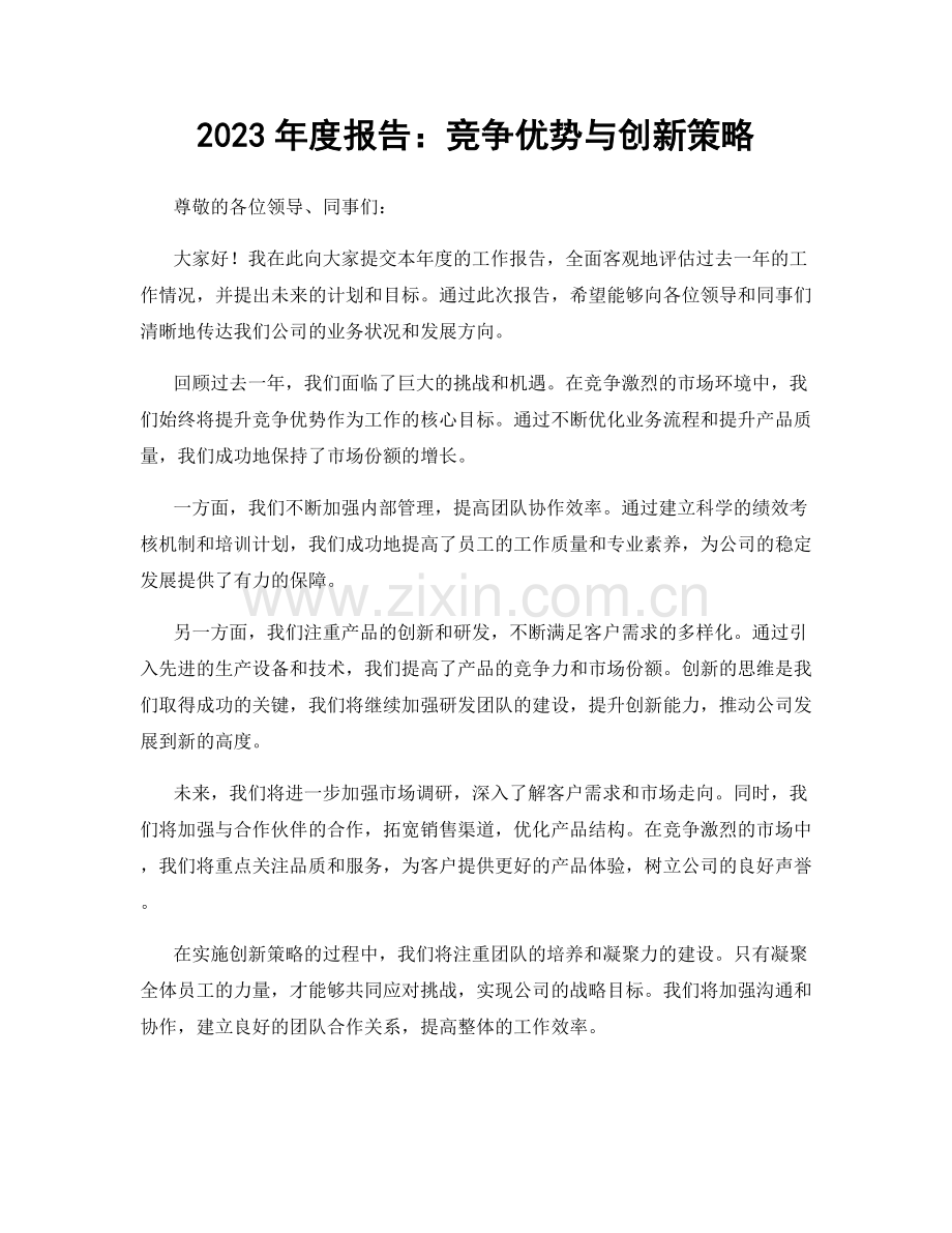 2023年度报告：竞争优势与创新策略.docx_第1页