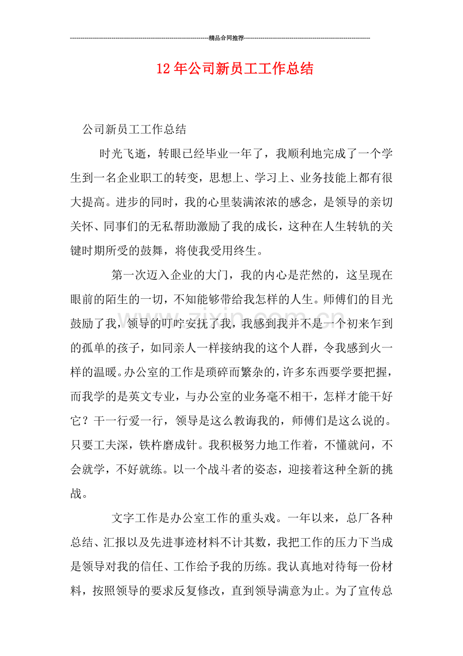 公司新员工工作总结.doc_第1页