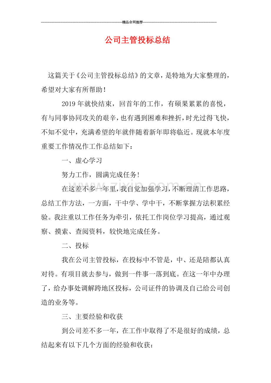 公司主管投标总结.doc_第1页