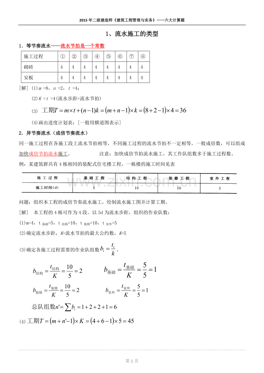 二级建造师建筑工程管理与实务——六大计算题.doc_第1页