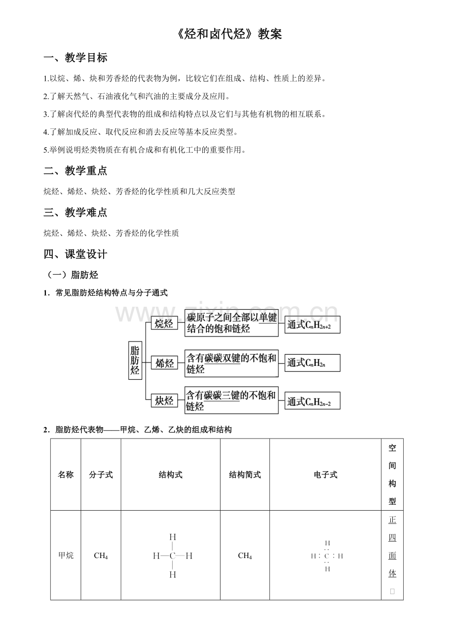 高三化学烃的卤代烃教案讲义.doc_第1页