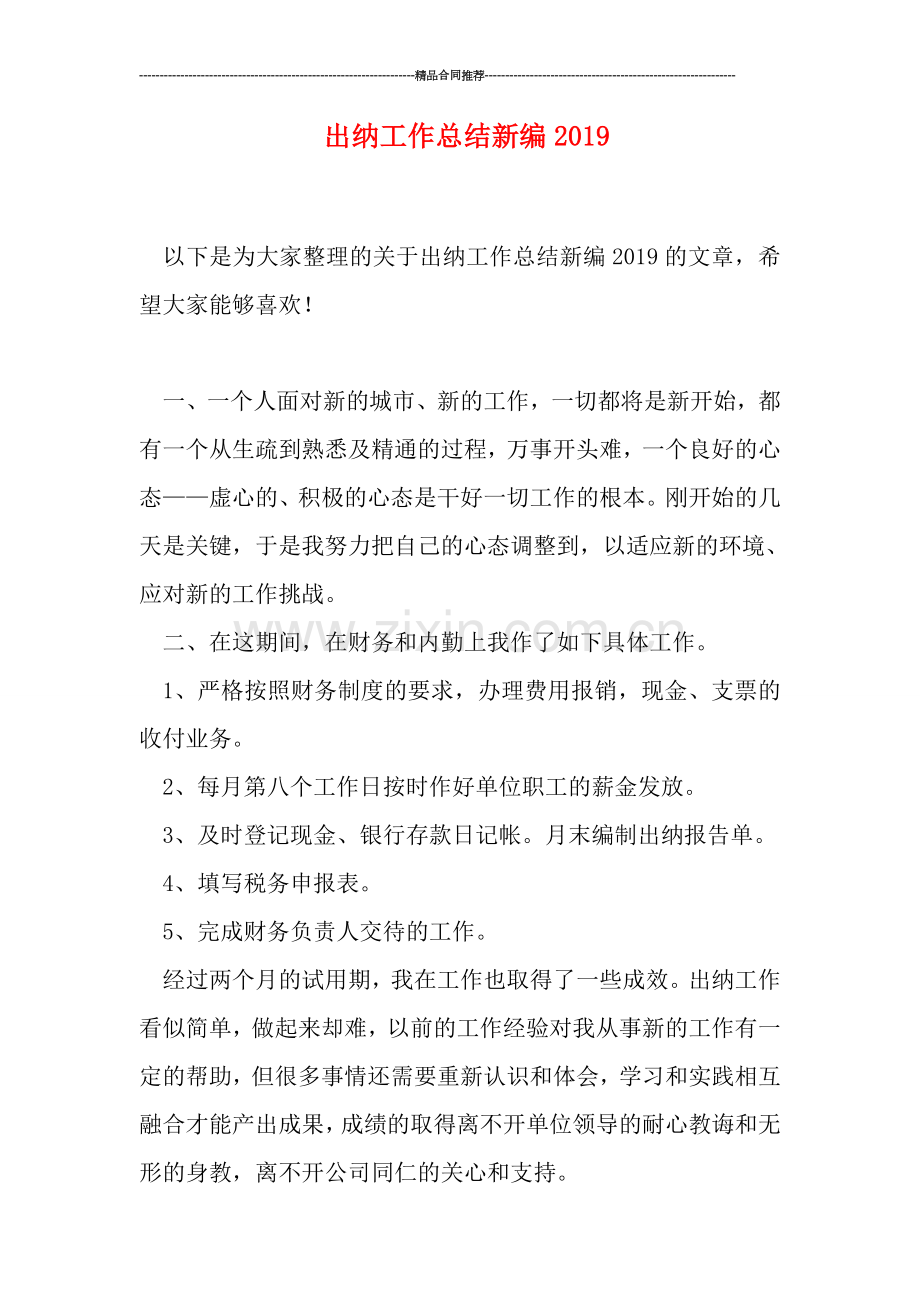 出纳工作总结新编0.doc_第1页