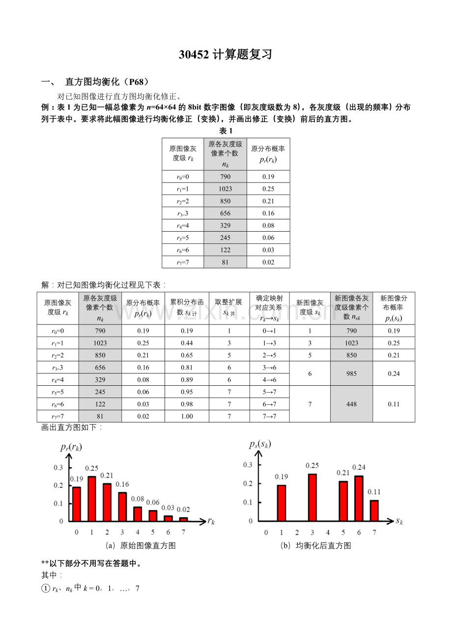 数字图像处理计算题复习.doc_第1页