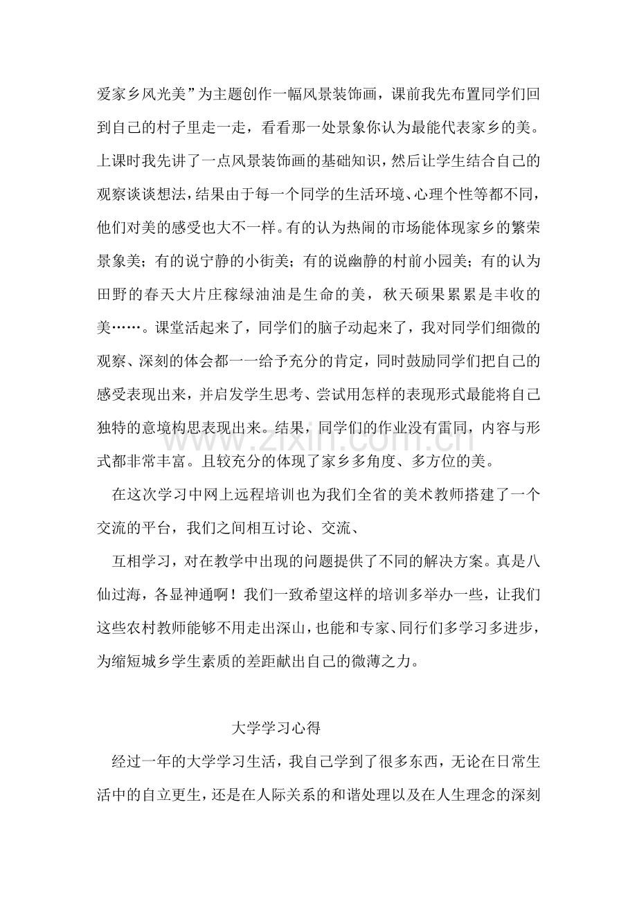 国家培训计划小学美术老师学习体会.doc_第2页