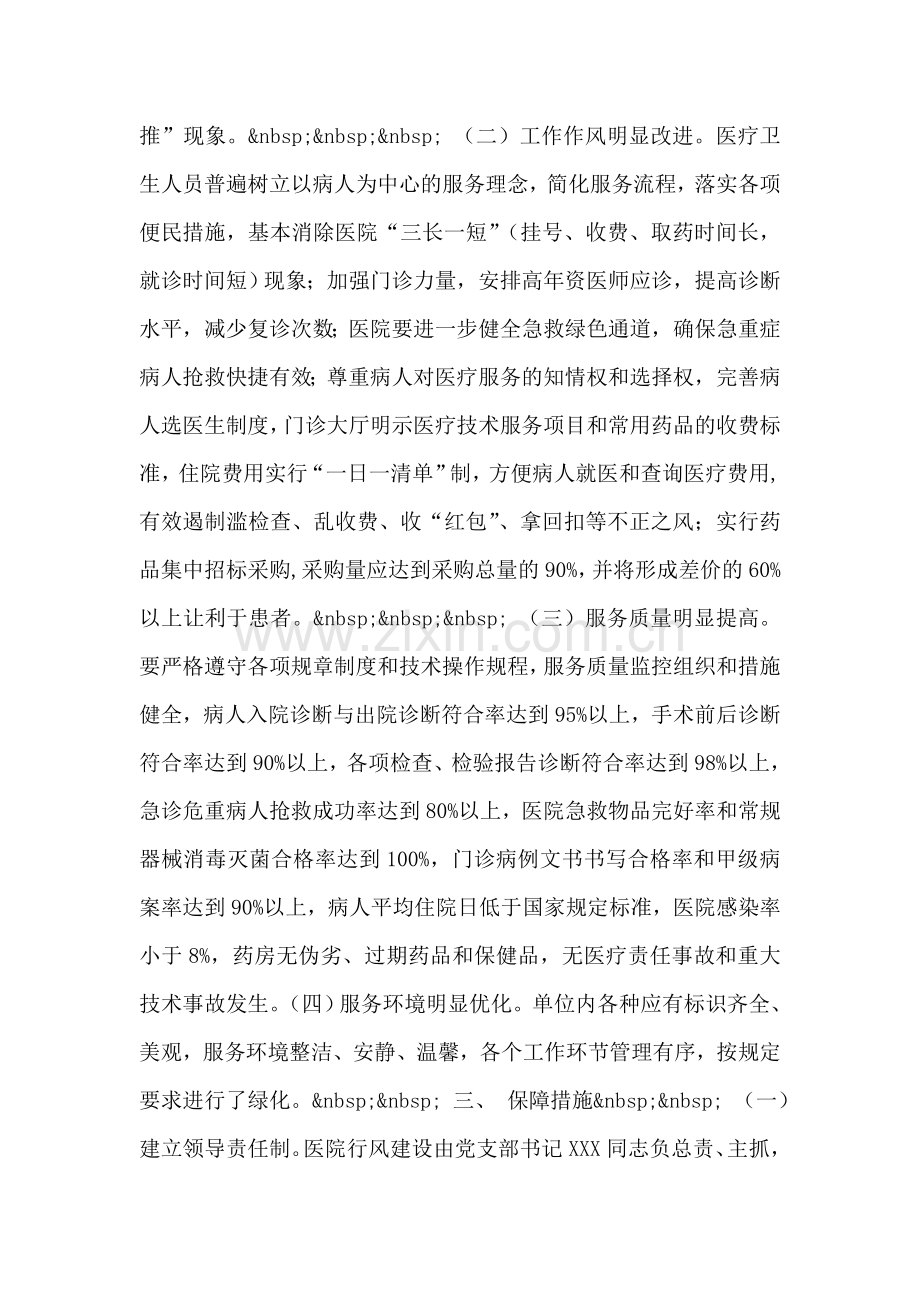 医院行业作风建设实施方案.doc_第2页