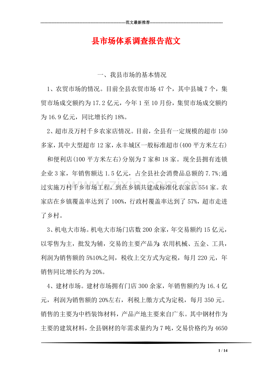 县市场体系调查报告范文.doc_第1页