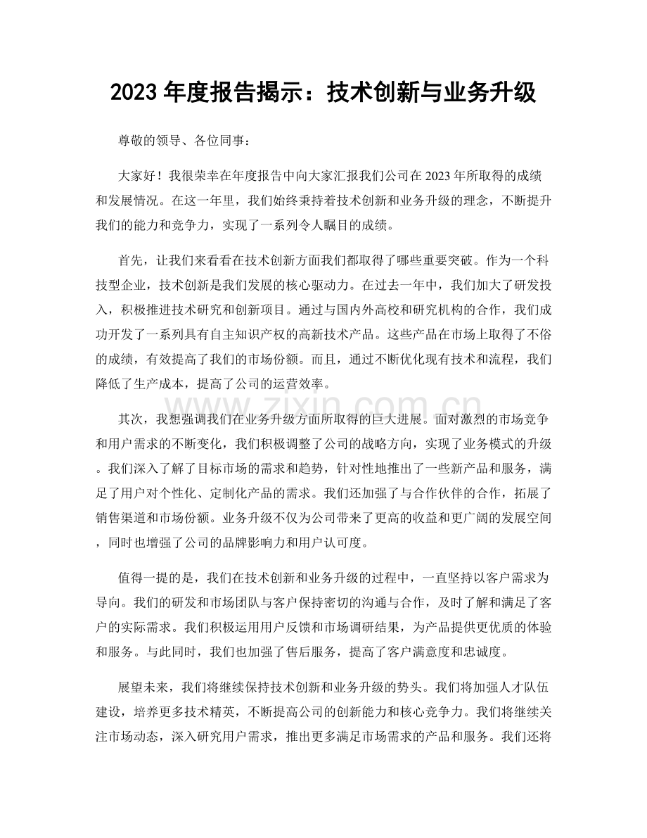 2023年度报告揭示：技术创新与业务升级.docx_第1页