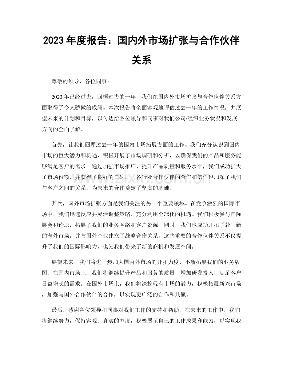 2023年度报告：国内外市场扩张与合作伙伴关系.docx_第1页