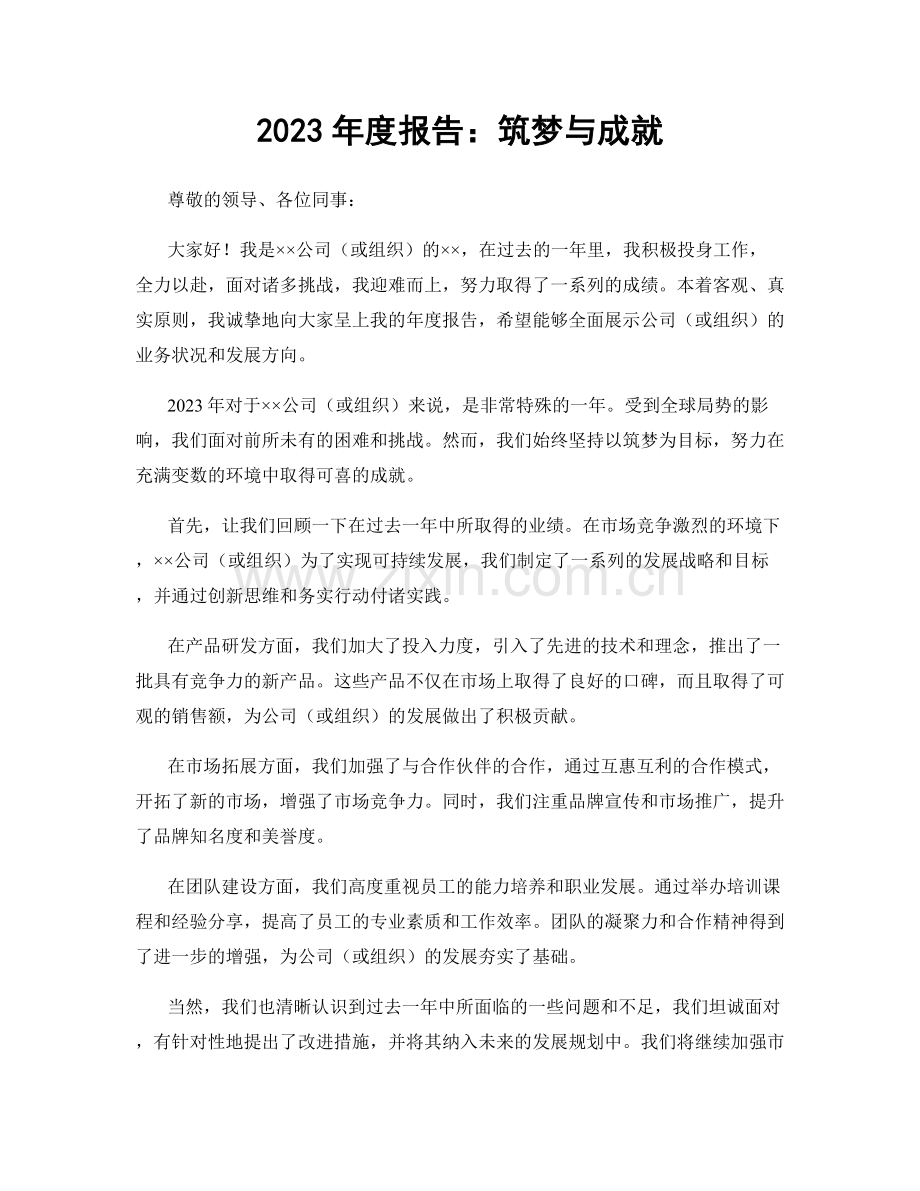 2023年度报告：筑梦与成就.docx_第1页