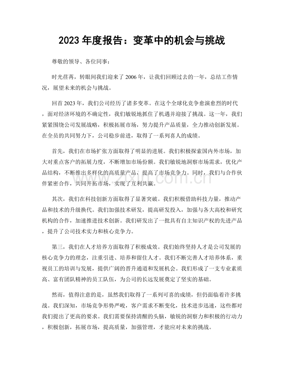 2023年度报告：变革中的机会与挑战.docx_第1页