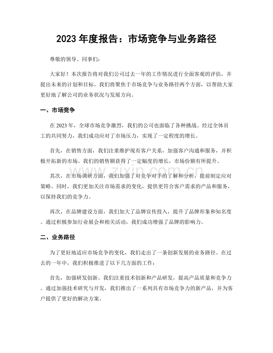 2023年度报告：市场竞争与业务路径.docx_第1页