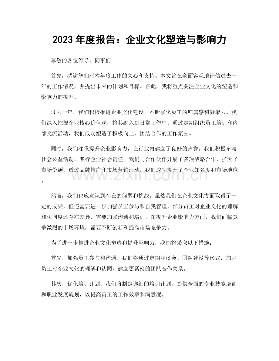 2023年度报告：企业文化塑造与影响力.docx_第1页
