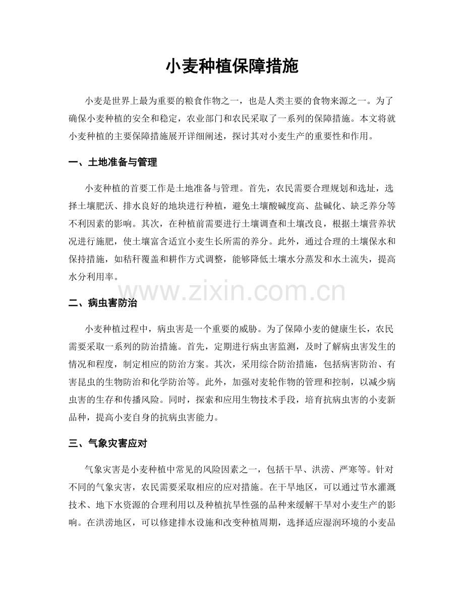 小麦种植保障措施.docx_第1页