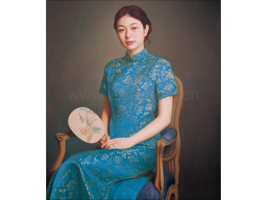 名人绘画中国旗袍人物油画系列欣赏.pptx_第1页