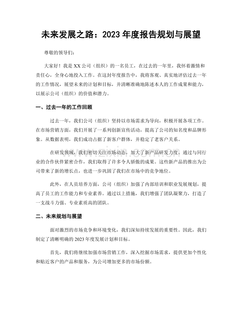未来发展之路：2023年度报告规划与展望.docx_第1页