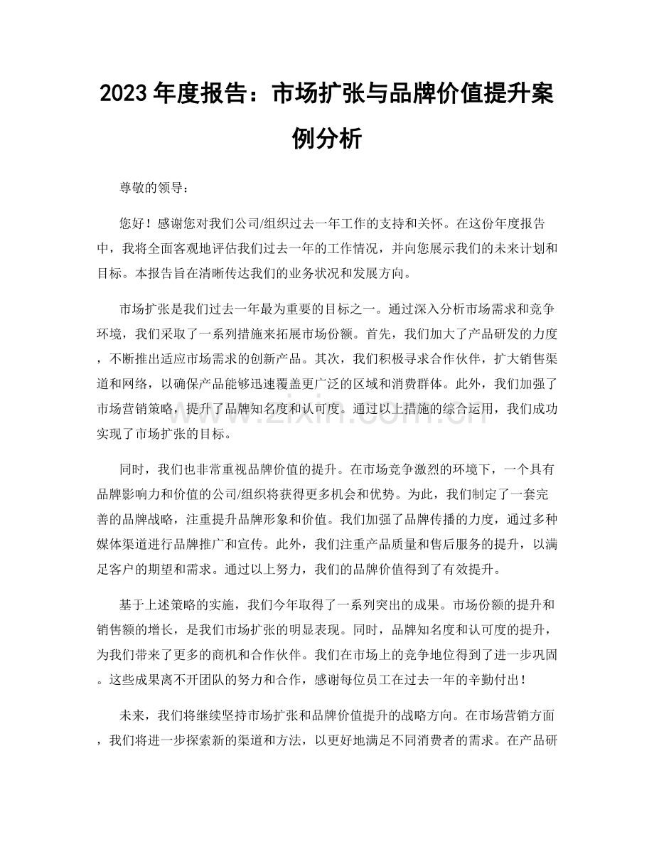 2023年度报告：市场扩张与品牌价值提升案例分析.docx_第1页