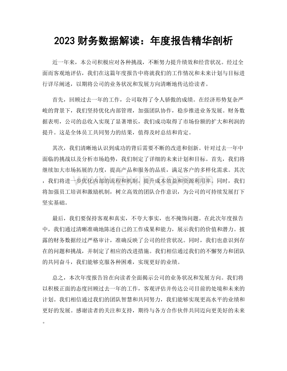2023财务数据解读：年度报告精华剖析.docx_第1页