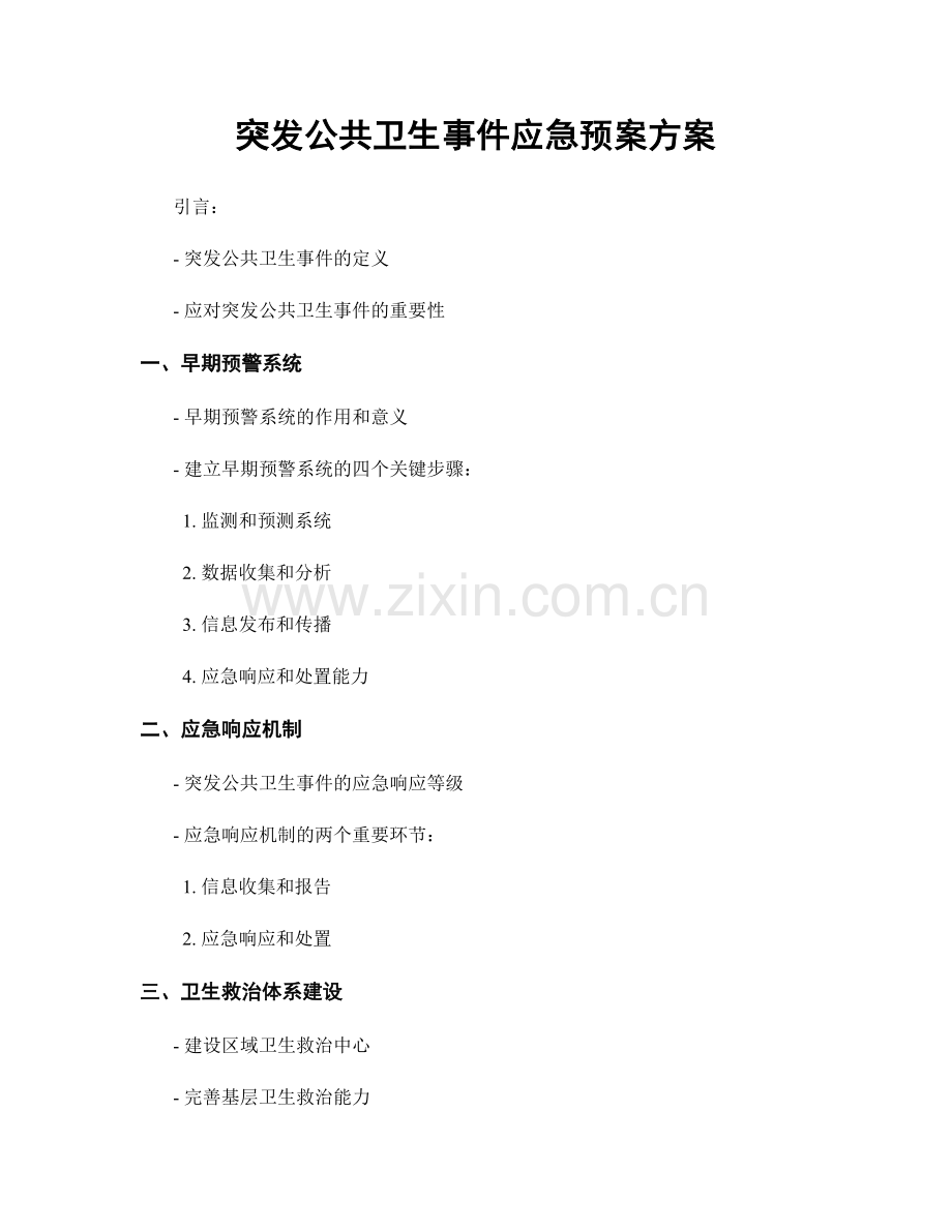 突发公共卫生事件应急预案方案.docx_第1页