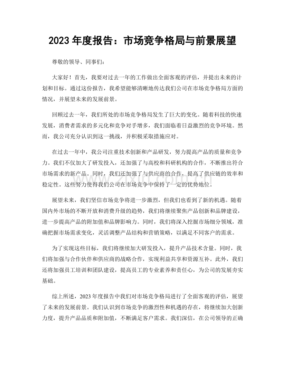 2023年度报告：市场竞争格局与前景展望.docx_第1页
