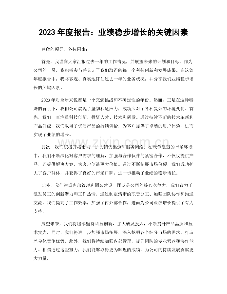 2023年度报告：业绩稳步增长的关键因素.docx_第1页