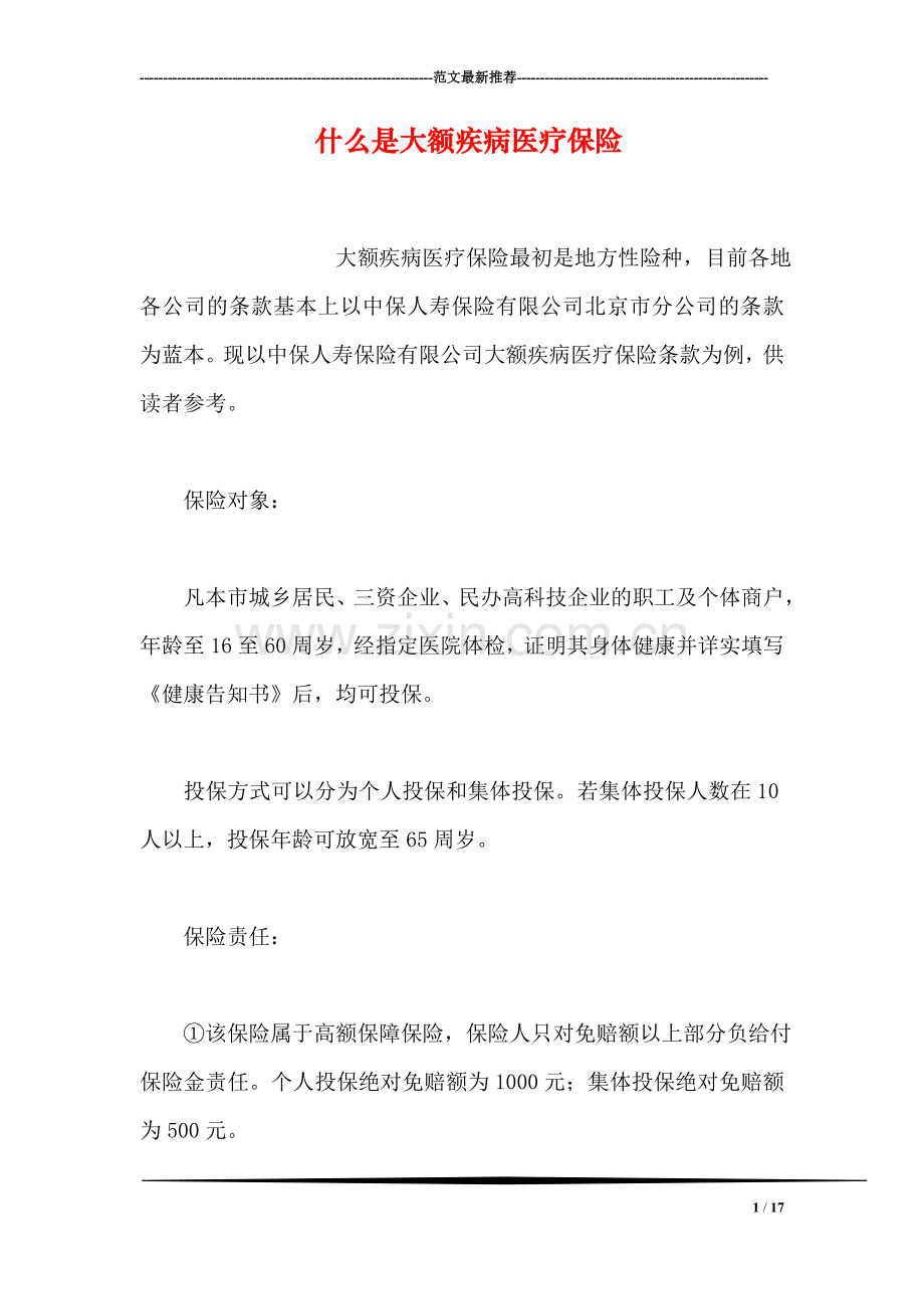 什么是大额疾病医疗保险.doc_第1页