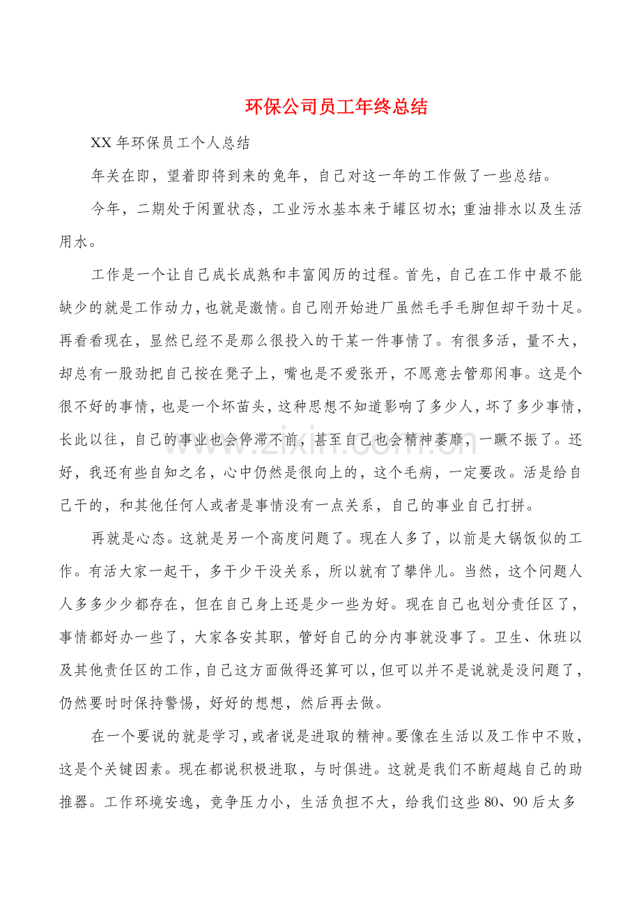 环保公司员工年终总结多篇.doc_第1页