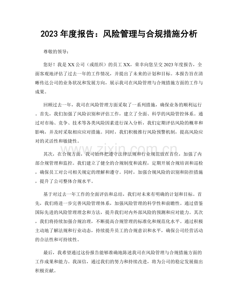 2023年度报告：风险管理与合规措施分析.docx_第1页