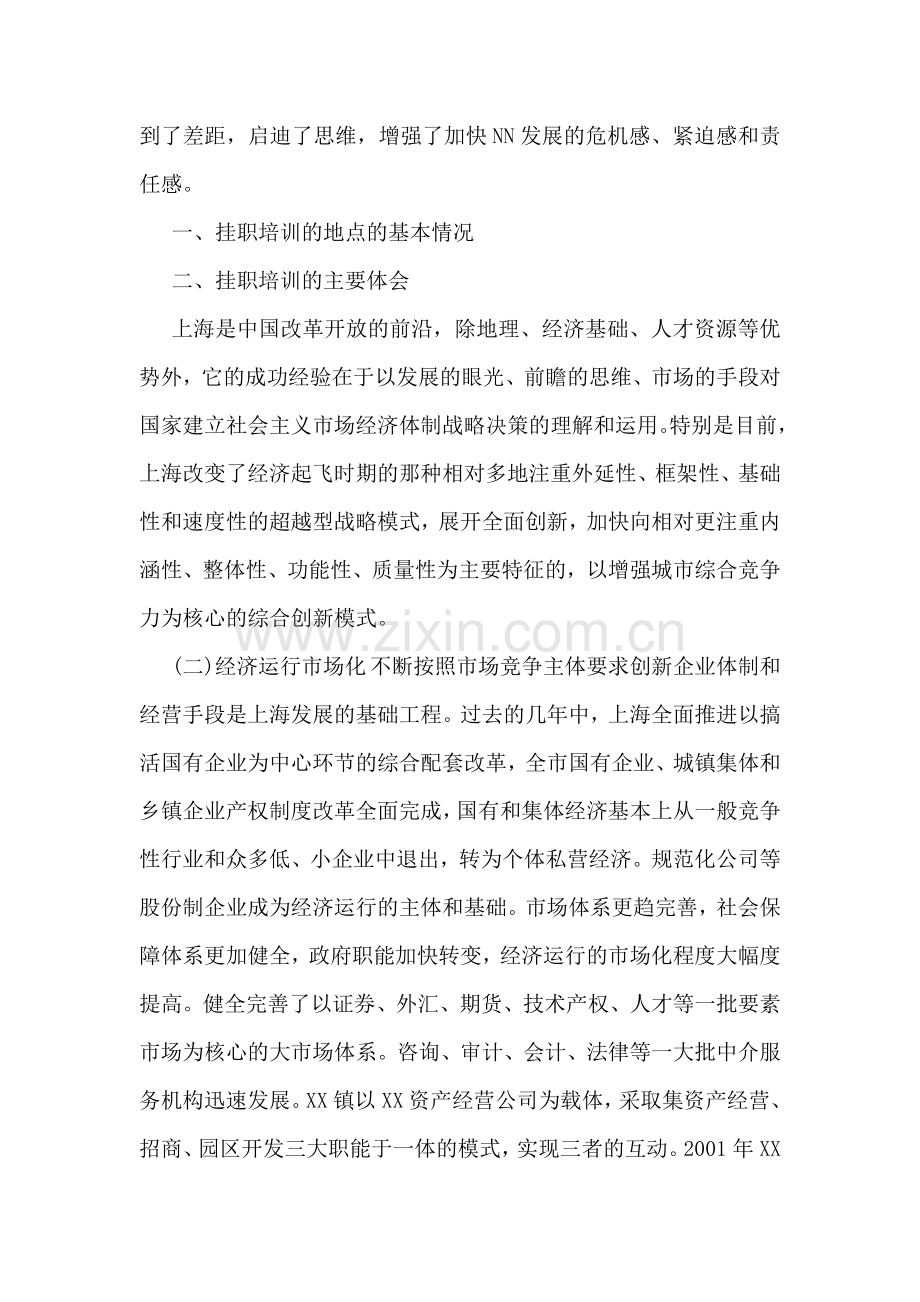 在上海市嘉定区XX镇挂职培训总结.doc_第2页