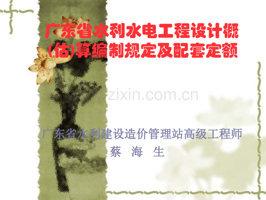广东省水利工程编制办法及定额.pptx_第1页