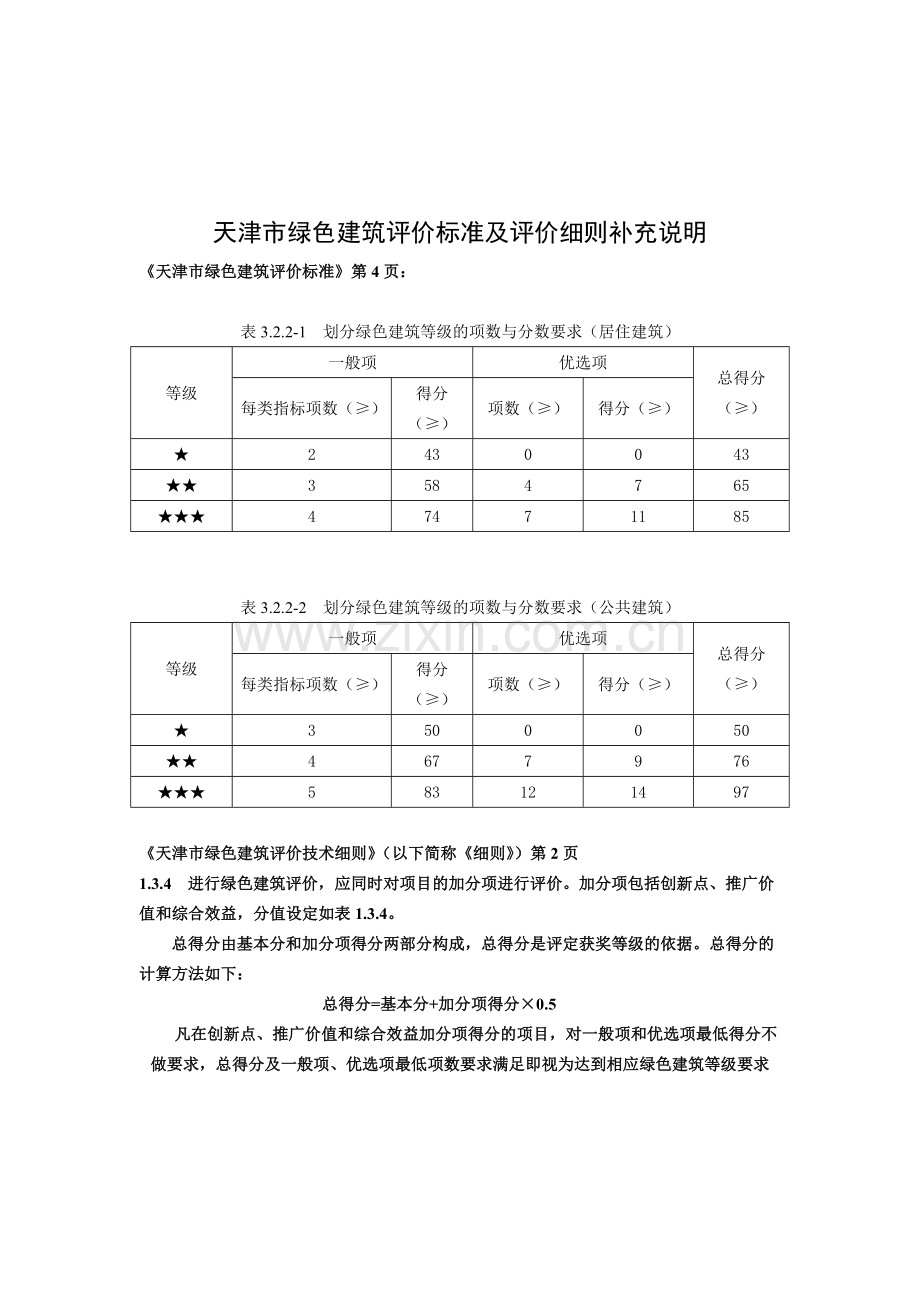天津绿色建筑评价标准及评价细补充说明.doc_第1页