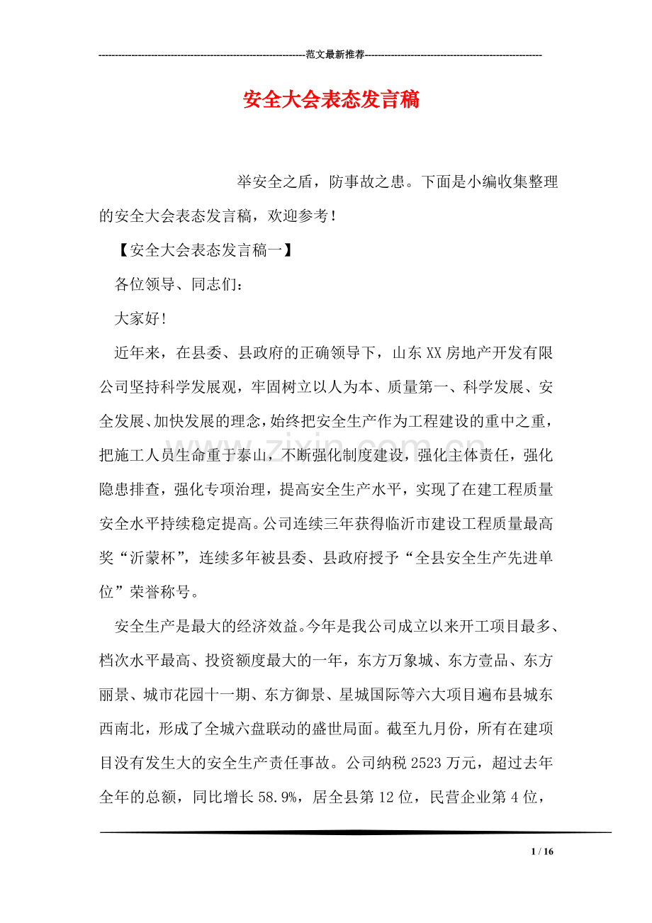 安全大会表态发言稿.doc_第1页
