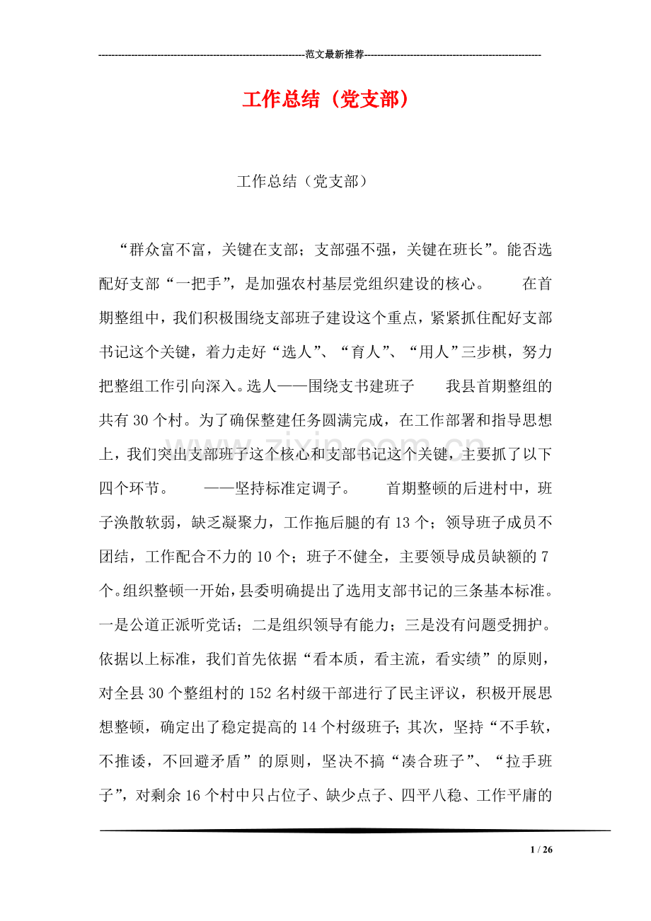 工作总结(党支部).doc_第1页