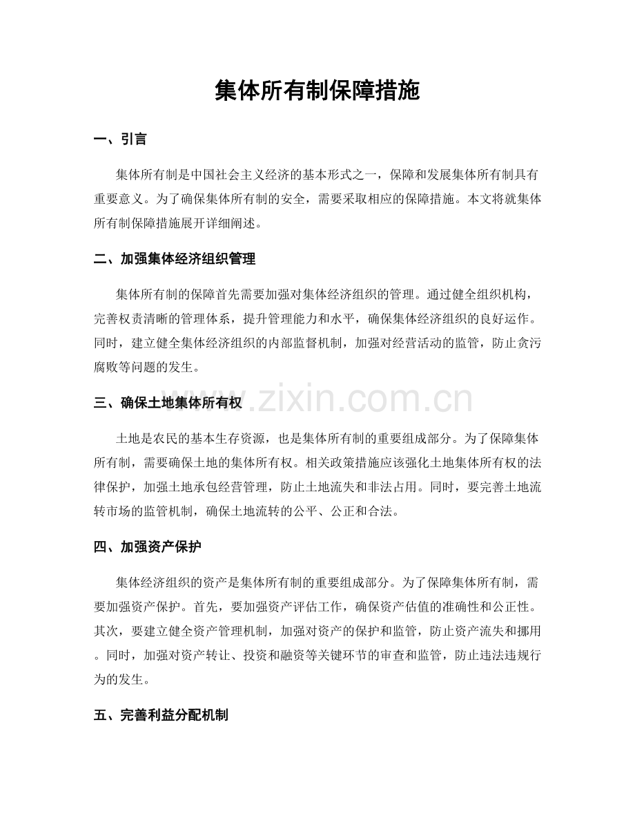 集体所有制保障措施.docx_第1页