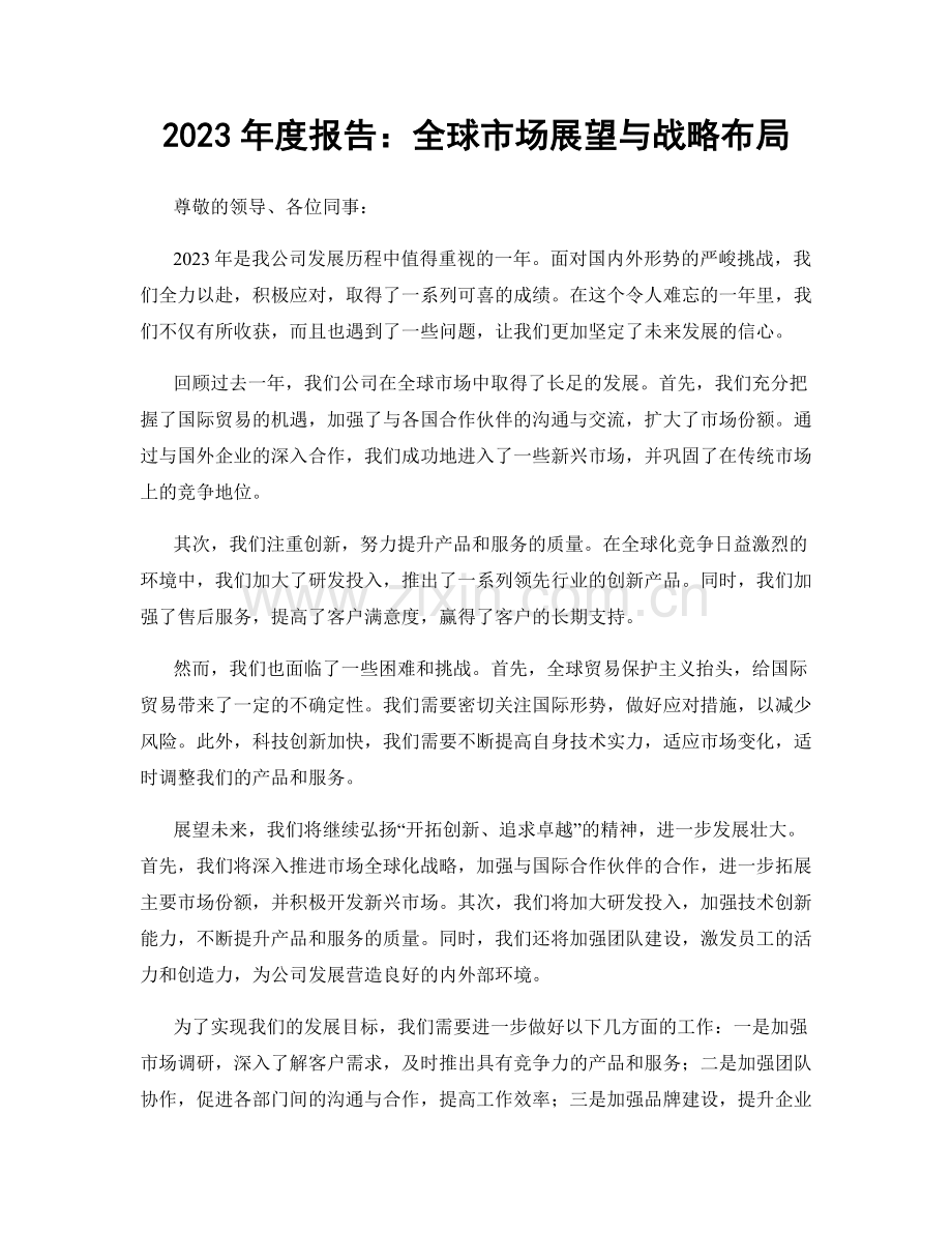 2023年度报告：全球市场展望与战略布局.docx_第1页