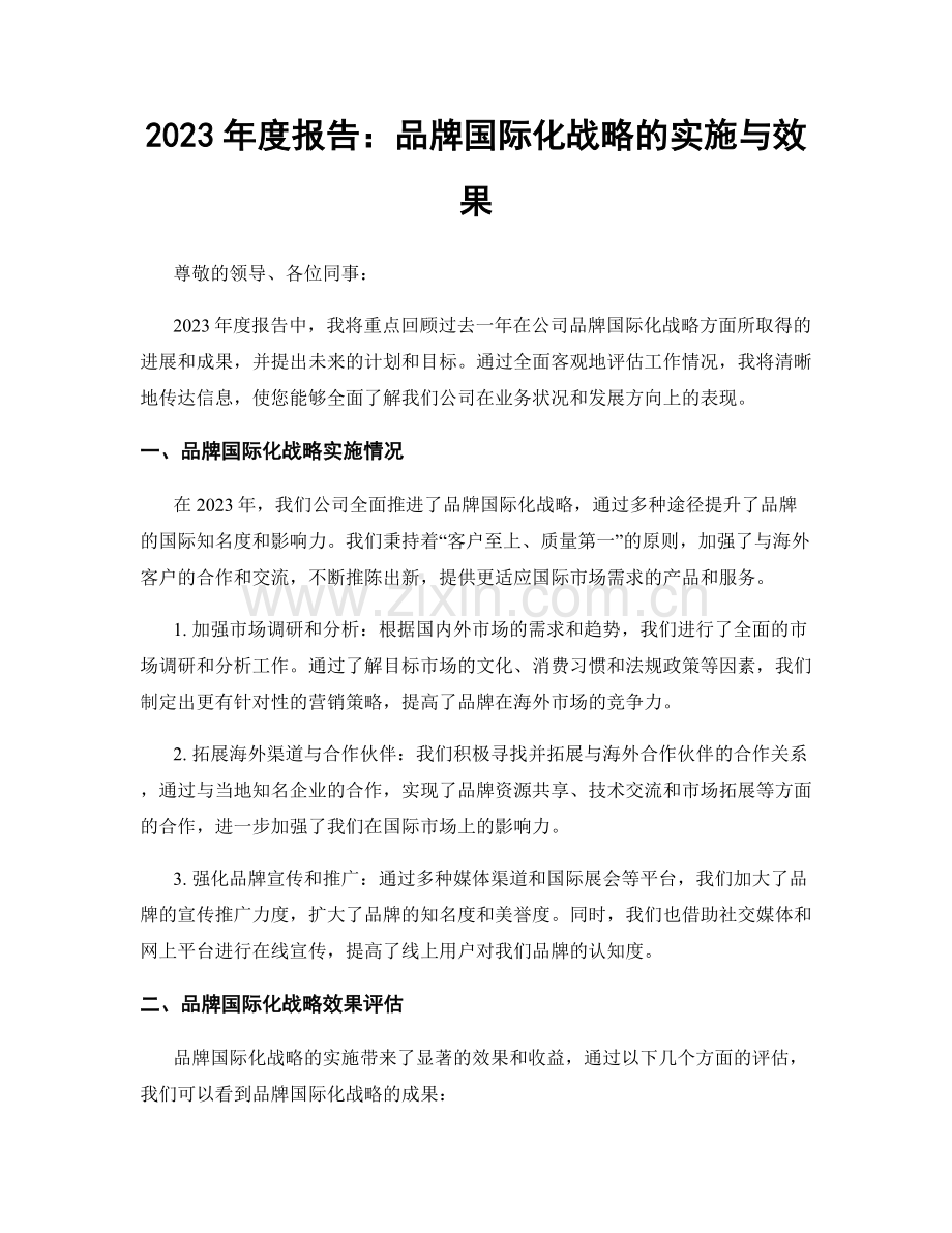 2023年度报告：品牌国际化战略的实施与效果.docx_第1页