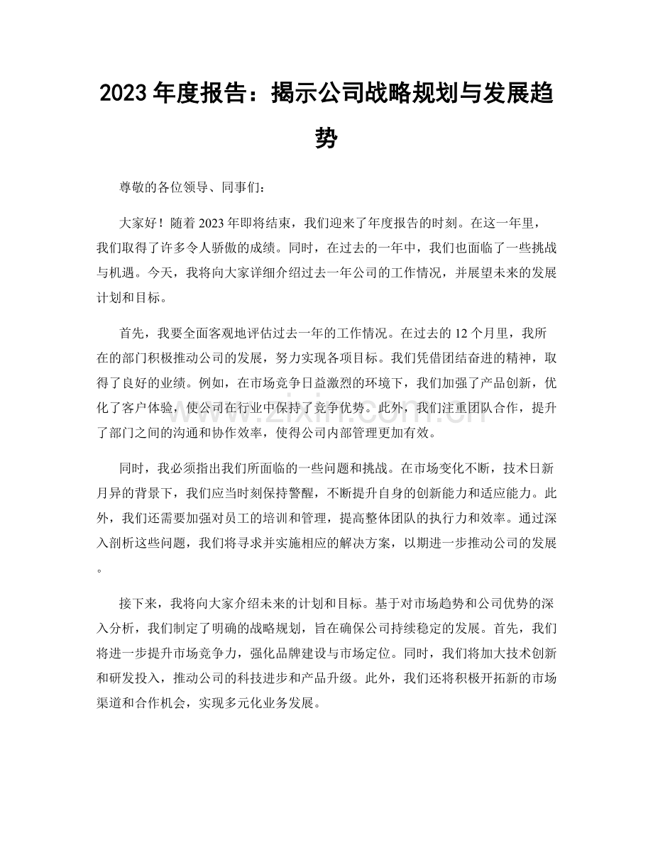 2023年度报告：揭示公司战略规划与发展趋势.docx_第1页