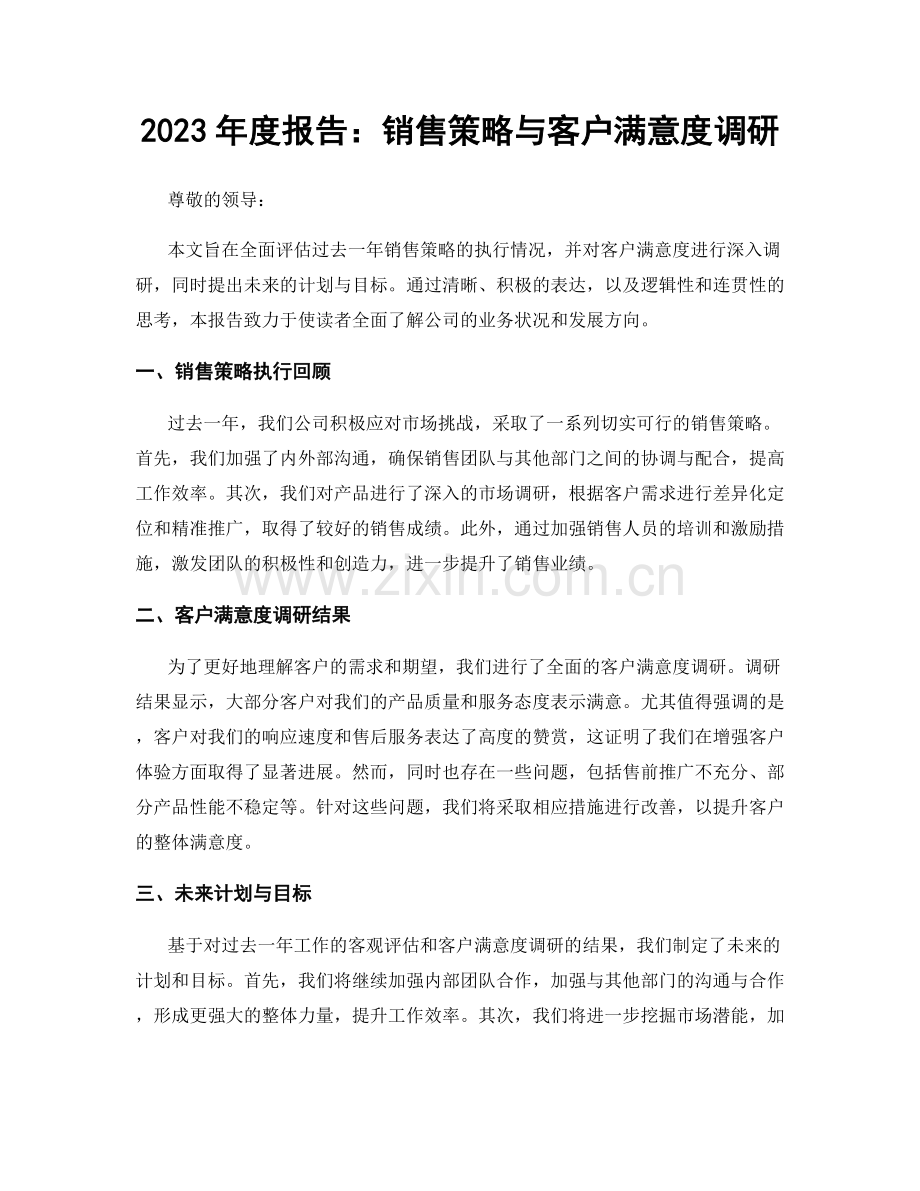 2023年度报告：销售策略与客户满意度调研.docx_第1页