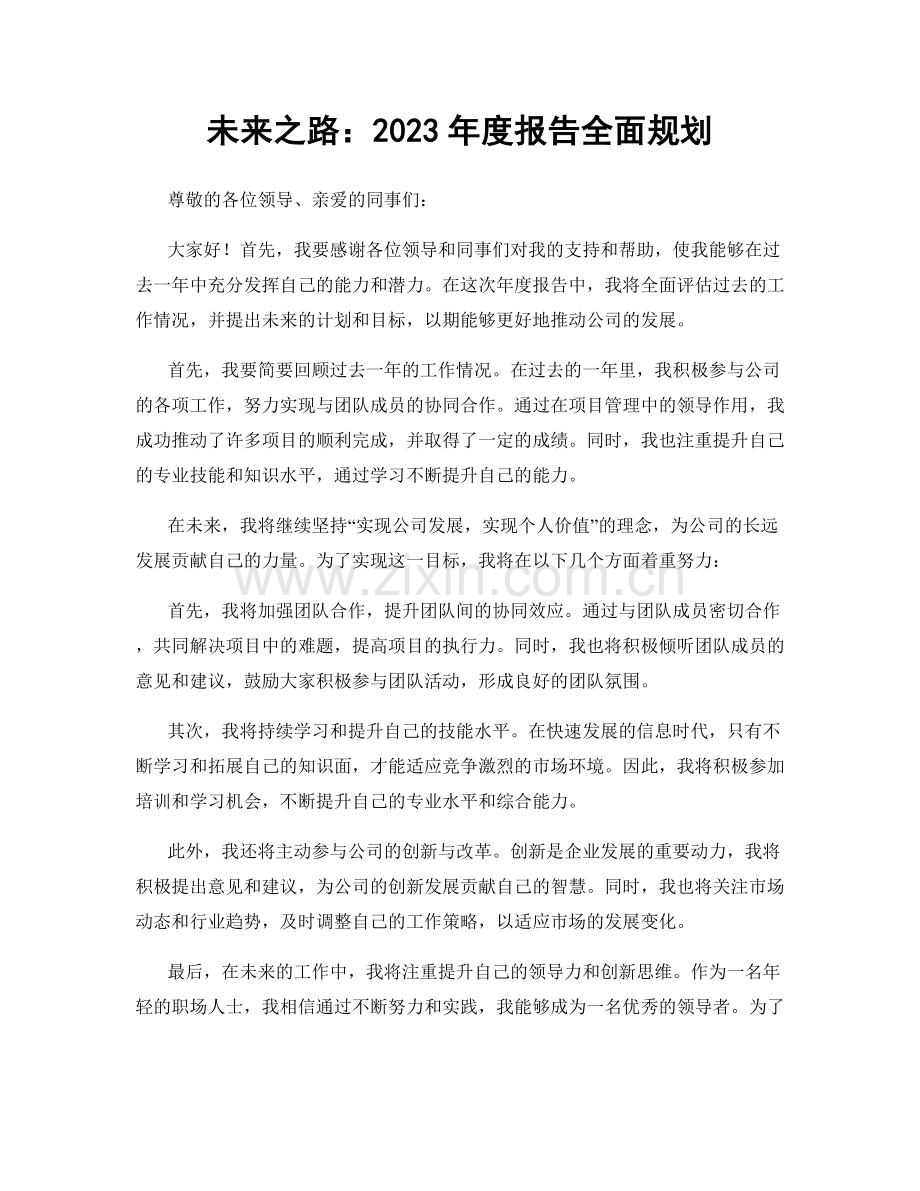 未来之路：2023年度报告全面规划.docx_第1页