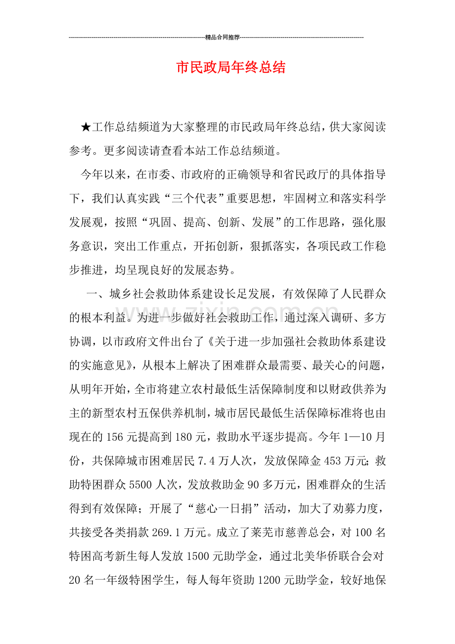 市民政局年终总结.doc_第1页