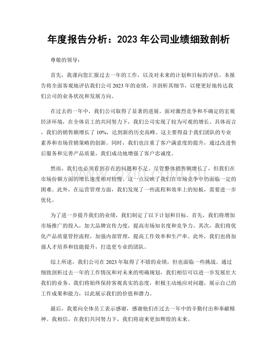 年度报告分析：2023年公司业绩细致剖析.docx_第1页