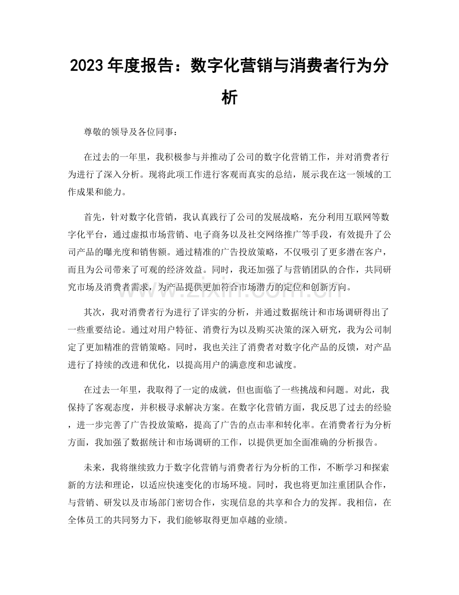 2023年度报告：数字化营销与消费者行为分析.docx_第1页