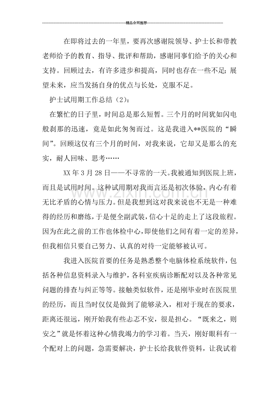 护士试用期工作总结2019.doc_第2页
