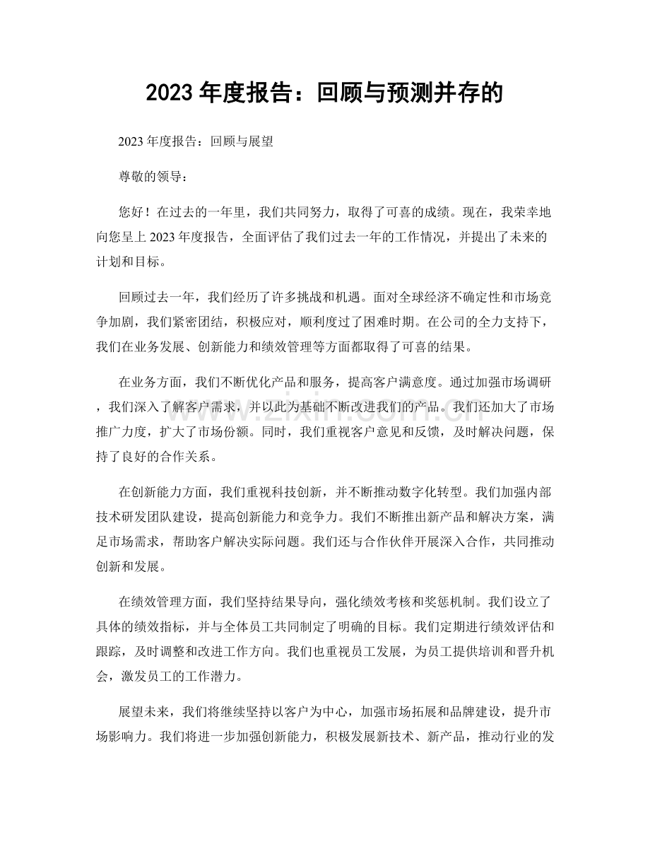 2023年度报告：回顾与预测并存的.docx_第1页