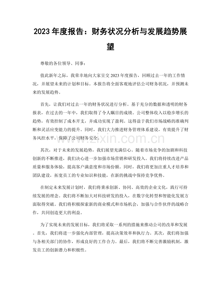 2023年度报告：财务状况分析与发展趋势展望.docx_第1页
