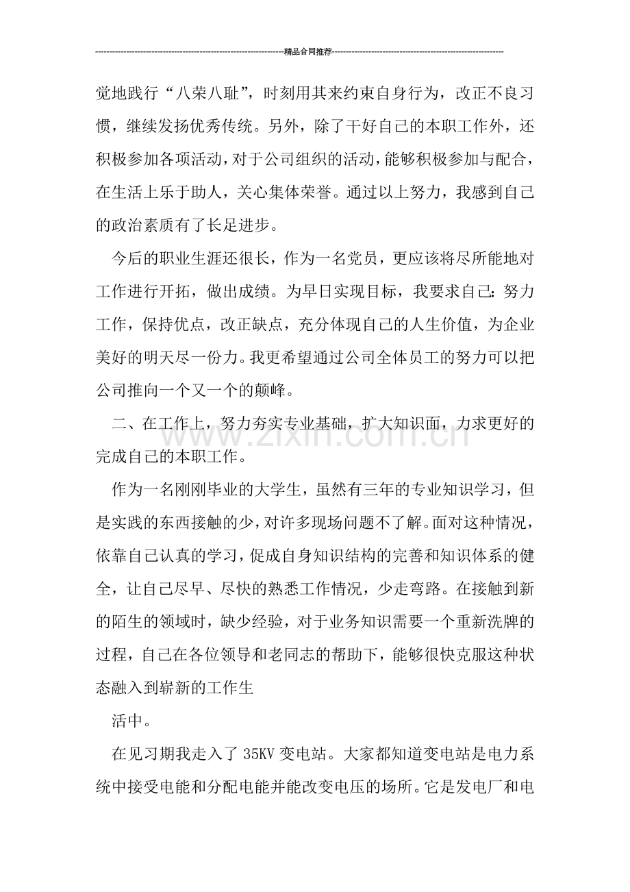 电力公司员工试用期工作总结范例.doc_第2页