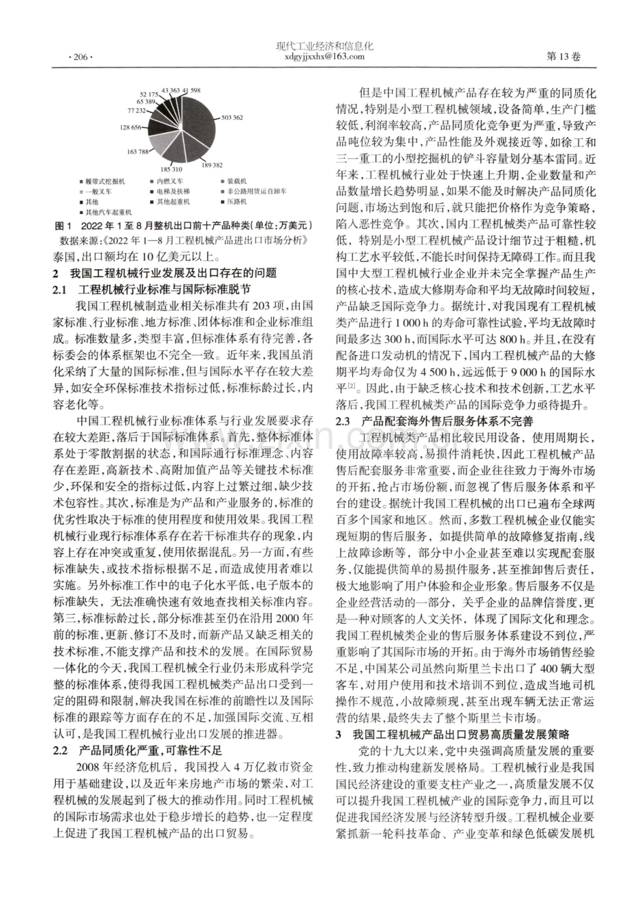 高质量发展背景下中国工程机械产品出口贸易研究.pdf_第2页